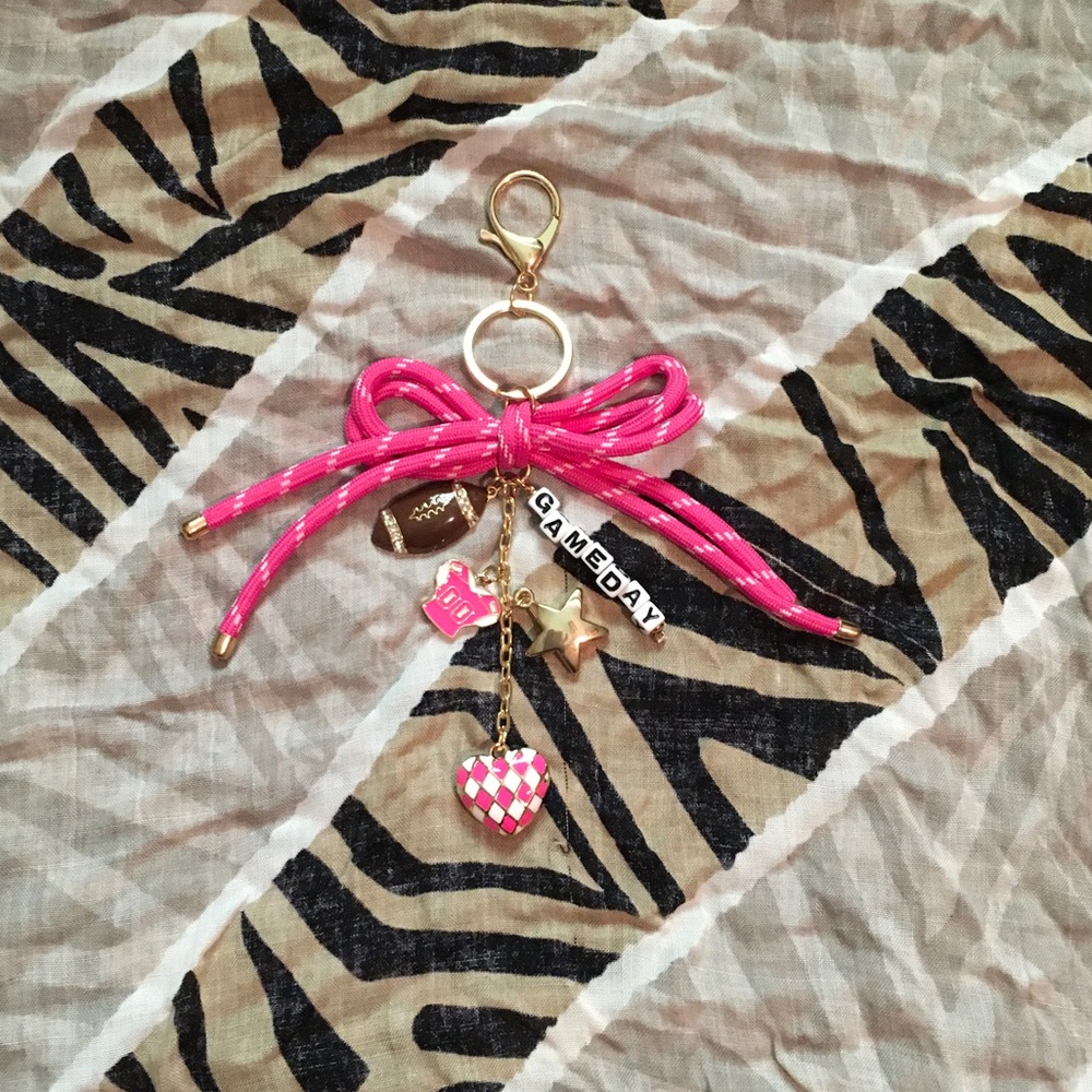 Pink Bow Game Day Charm 🏈🩷⭐️